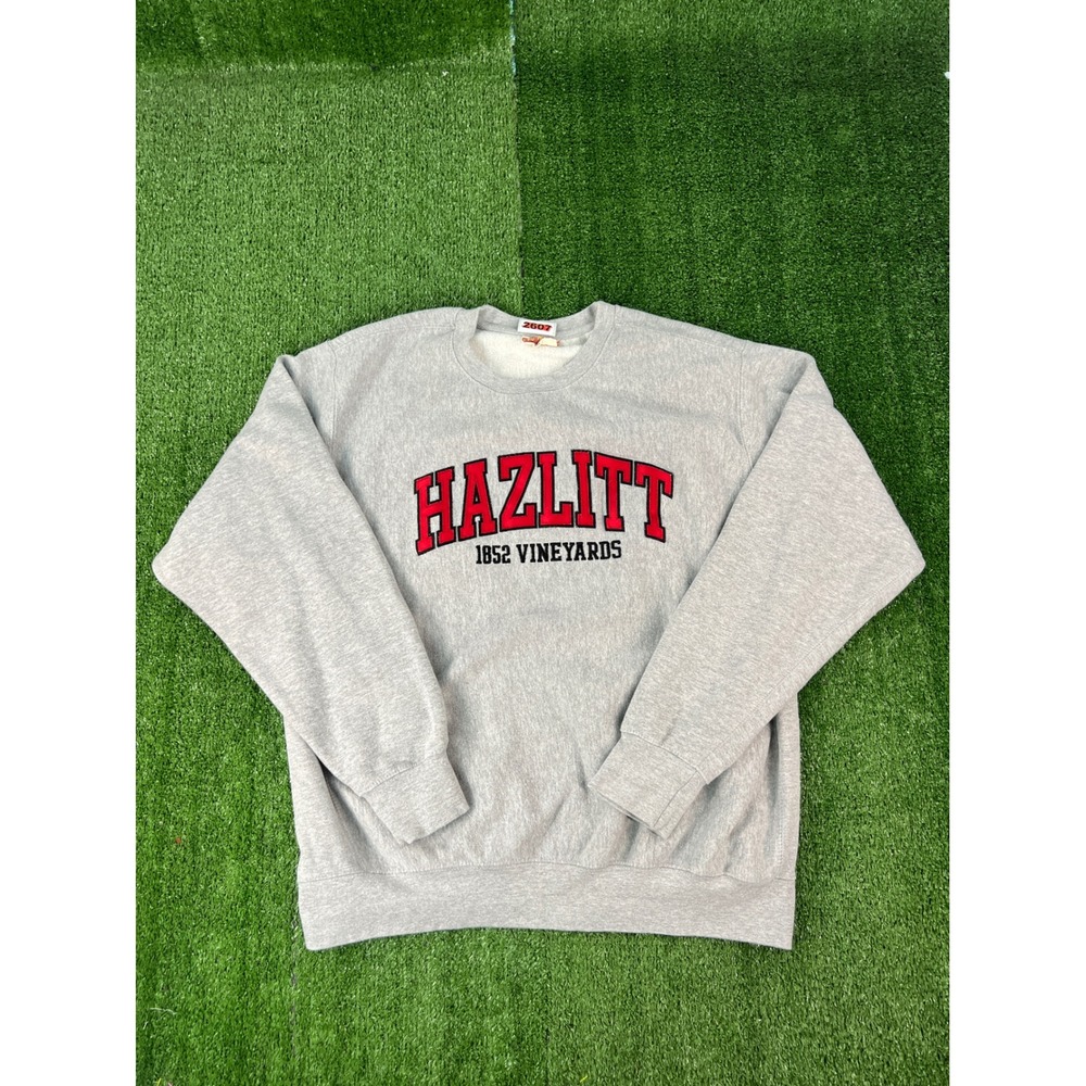 MV Sport Pro-Weave Hazlitt 1852 Vineyards Sweatshirt Mens Large Grey Heavyweight